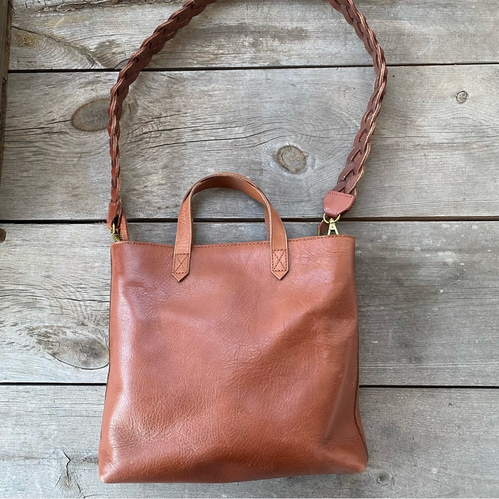 Madewell Mini Transport Tote Brown Leather - Picture 2 of 9